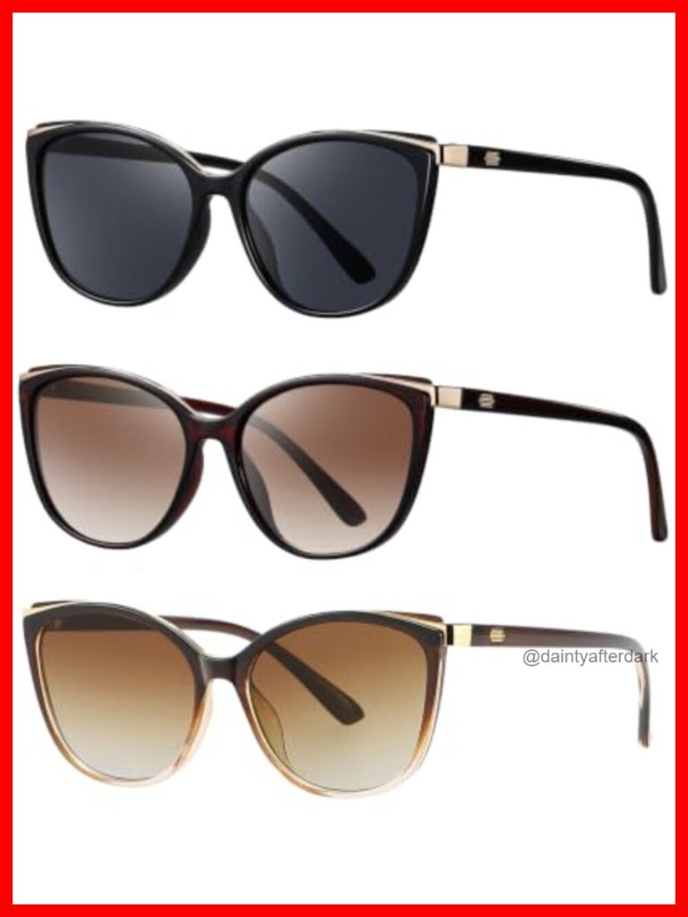 Cat Eye Sunglasses Soft Cateye UV400 Protection Full-Frame Polycarbonate